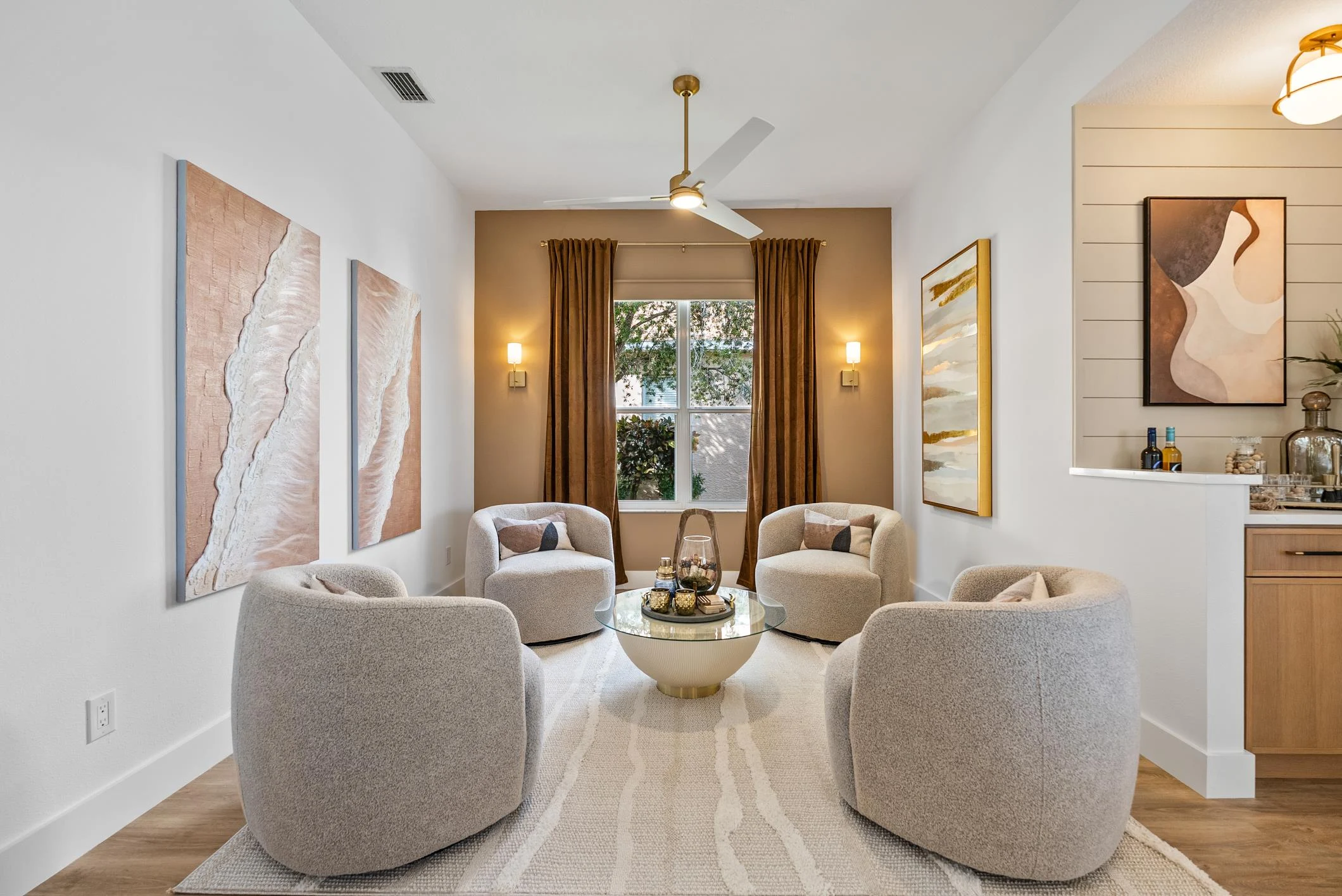 Staged dining area